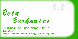 bela berkovics business card